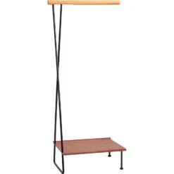 LIND DNA Kleiderbügel Wandregal, Bull Cognacfarben / Stahl Schwarz