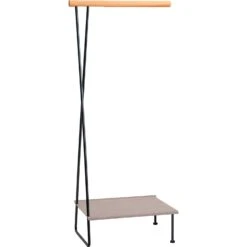 LIND DNA Kleiderbügel Wandregal, Bull Warm Grey / Stahl Schwarz