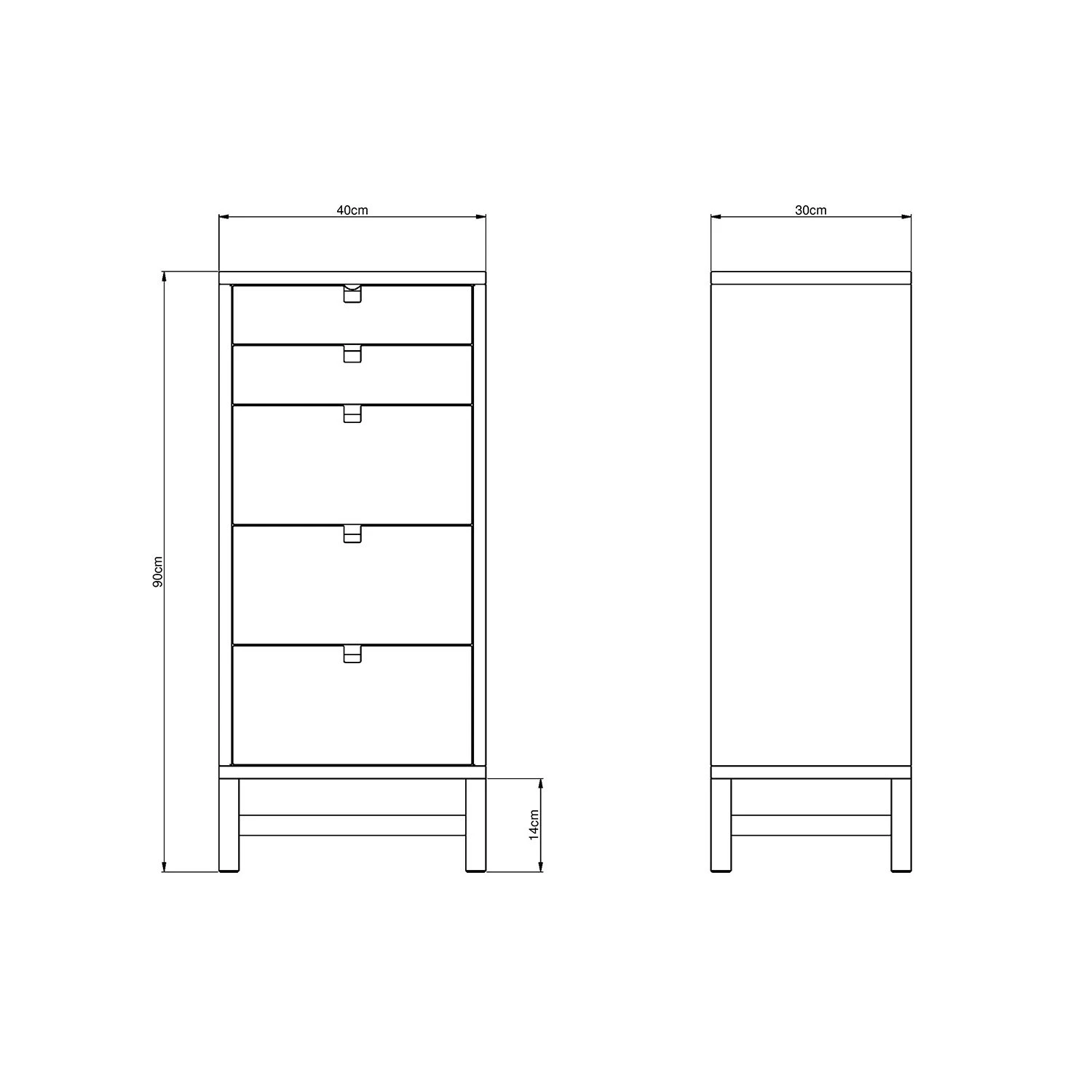 Falsterbo Chest Of Drawers Small, 5 Drawers, White Lacquer 5 Falsterbo Chest Of Drawers Small, 5 Drawers, White Lacquer – Bild 3