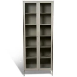 Volt Schränkchen Glastür 190 Cm, Beige/Edelstahl