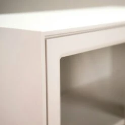 Volt Schränkchen Glastür Weiß, 75x32x130 Cm -Möbelgeschäft mavis volt glasvitrine weier lack 4