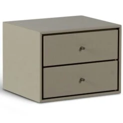 Volt Nachttisch Zum Aufhängen 2 Schubladen, Beige/Edelstahl -Möbelgeschäft mavis volt nachttisch zum aufhangen 10