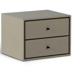 Volt Nachttisch Zum Aufhängen 2 Schubladen, Beige/Schwarz -Möbelgeschäft mavis volt nachttisch zum aufhangen 8