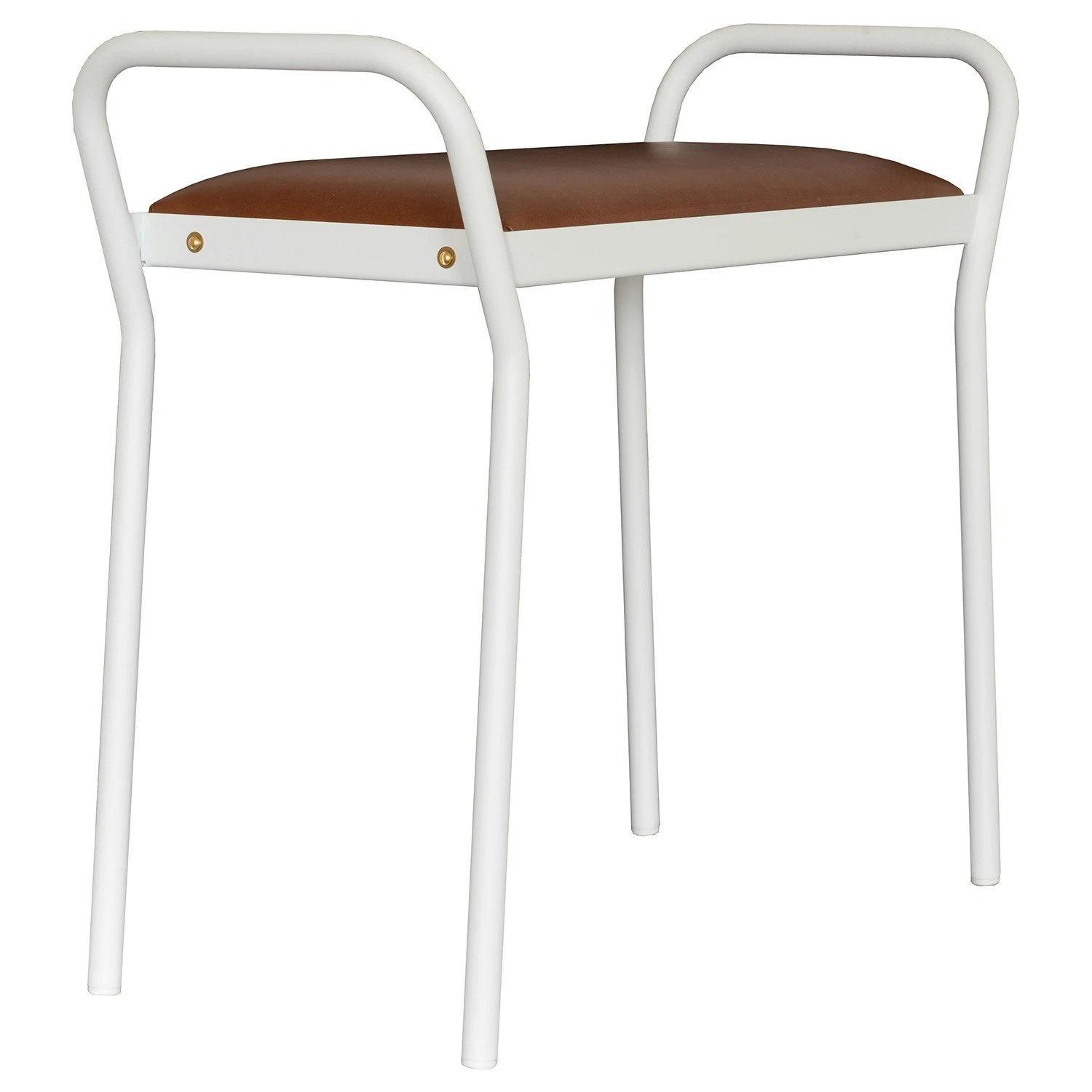 Maze Anyone Hocker, Weiß/Vintage Cognac 4 Maze Anyone Hocker, Weiß/Vintage Cognac – Bild 2