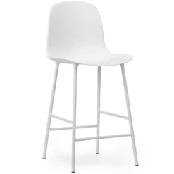 Normann Copenhagen Form Barhocker Hoher Rücken 65 Cm Stahl, Weiß