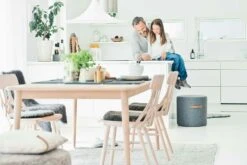 Shepherd Sara Round Wool Pouf 40x40cm, Black -Möbelgeschäft shepherd sara round wool pouf 40x40cm black 3