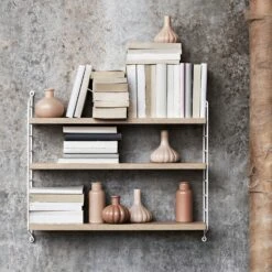 String Pocket Regal, Eiche / Weiß -Möbelgeschäft string string pocket shelf 23