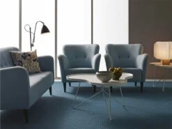 Swedese Flower Mono Tisch 90x84cm, Weiss/Chrom -Möbelgeschäft swedese flower mono tisch 114x107cm weiss 2