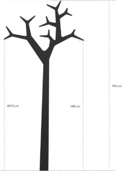 Swedese Tree Wall Aufhänger 194cm, Weiss -Möbelgeschäft swedese tree wall aufhanger 194cm weiss 12