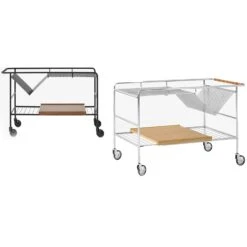 &Tradition Alima NDS1 Servierwagen, Walnussfarben / Schwarzmatt -Möbelgeschäft tradition alima trolley nds1 matt black lacquered walnut 3