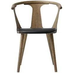 &Tradition In Between Chair Sk2, Smoked Oiled Oak / Black Silk Leather