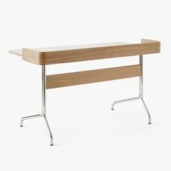 &Tradition Pavilion AV17 Schreibtisch, Mushroom / Oak / Chrome Leg -Möbelgeschäft tradition pavilion av17 schreibtisch 3