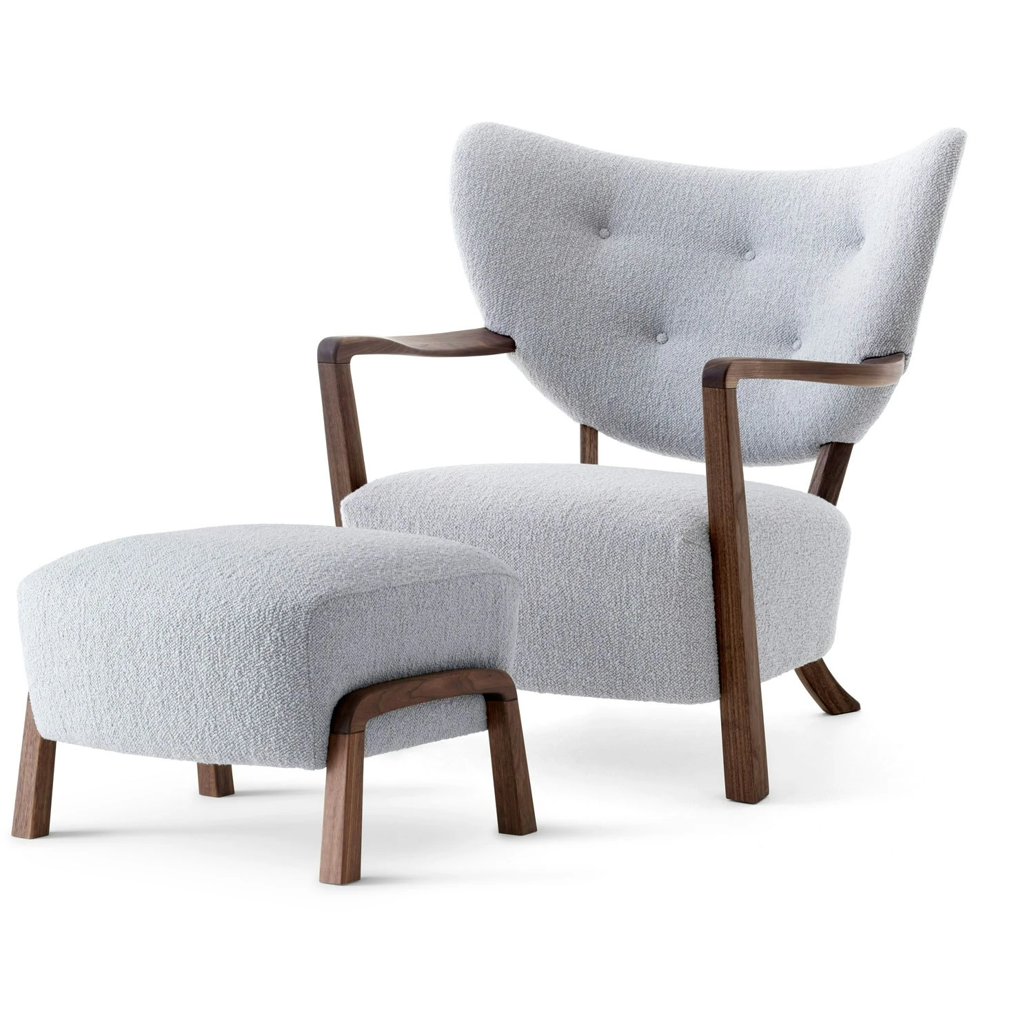 &Tradition Wulff ATD2 Loungesessel + Fußhocker, Walnussfarben/Karandash 005 3 &Tradition Wulff ATD2 Loungesessel + Fußhocker, Walnussfarben/Karandash 005