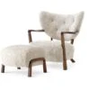 &Tradition Wulff ATD2 Loungesessel + Fußhocker, Walnussfarben/Sheepskin Moonlight -Möbelgeschäft tradition wulff atd2 loungesessel fuhocker 7